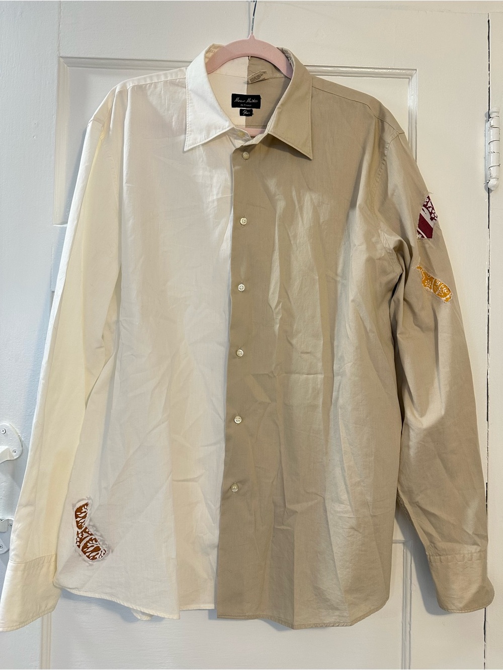 Men’s Moreno Martini de Firenze Patchwork Colorblock Button Down Shirt